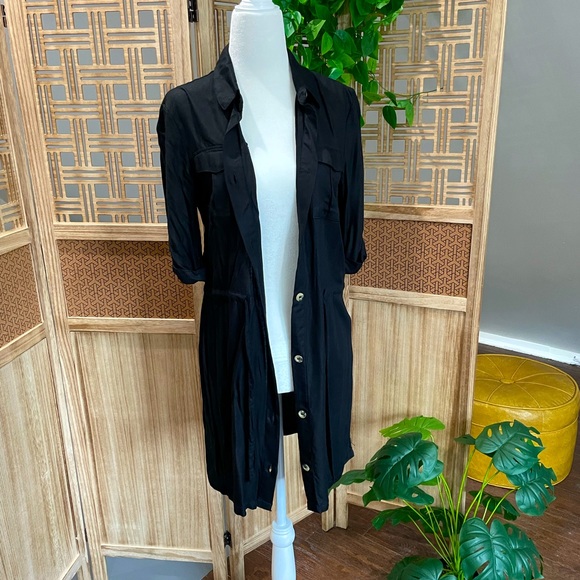 Black Button Down Shirt Dress - Picture 10 of 10